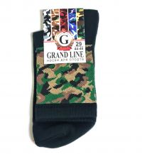 Миниатюра: Носки для спорта GRAND LINE (С-41), камуфляж, зеленый на темно-зеленом, р. 29