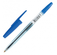 Миниатюра: Ручка шариковая масляная Офис, СИНЯЯ, корпус тонированный синий, узел 1мм, линия 0,7мм