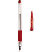 Миниатюра: Ручка гелевая ATTOMEX 5051308 красная, 0,5мм, прозр.корпус с рез.держ.