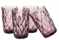 Миниатюра: Набор стаканов 4шт 330мл стекло d 8*12,7см Венеция цв.бордо