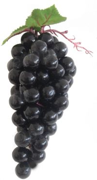 Миниатюра: Бутафория Гроздь винограда 36 ягод черная пласт.