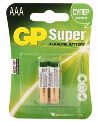 Миниатюра: Батарейка ААА GP LR03 SUPER Alkaline 24A-CR2 2шт в блистере