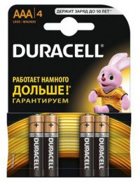 Миниатюра: Батарейка ААА DURACELL LR03 Basic 4BL 4шт в блистере
