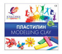 Миниатюра: Пластилин 10цв.,200гр. ЛУЧ Классика 7с304 со стеком
