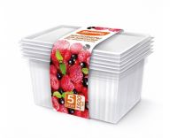Миниатюра: Контейнеры д/заморозки ягод,овощей,фруктов 1,5л 5шт Хозяюшка