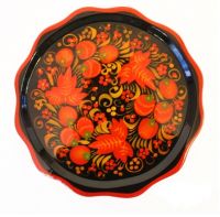 Миниатюра: Тарелка с хохломской росписью Лимонница