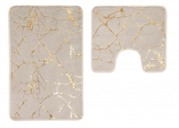 Миниатюра: Набор ковриков д/ванной 2шт 50*80см+40*50см Vagor полиэстр бежевый Blabar