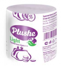 Миниатюра: Туалетная бумага Plushe Light 1сл 28м/48