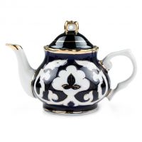 Миниатюра: Чайник заварочный 1,1л керамика, фигурный большой Узбекская пахта