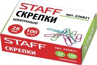 Миниатюра: Скрепки STAFF Manager, 28 мм, цветные, 100 шт., в картонной коробке