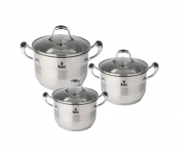 Миниатюра: Набор кастрюль нерж. 6пр (3,6л; 4,7л,6л)