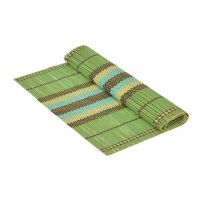 Миниатюра: Салфетка сервировочная бамбук, 45х30см, прямоугольная, зеленая, Плетенка Полосы