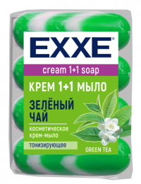 Миниатюра: Мыло-крем 4*90г EXXE 1+1 Зелёный чай (ЗЕЛЕНОЕ) полосатое/24