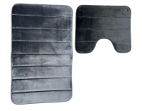 Миниатюра: Набор ковриков д/ванной 2шт 50*80см+40*50см Rander микрофибра серый Blabar