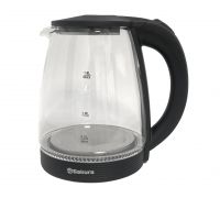 Миниатюра: Чайник эл. 1,8л 1800Вт,стекл.корпус,диск,подсветка,а/о при закипании и без воды,черный