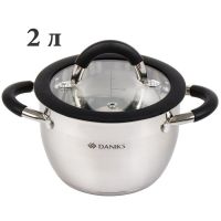 Миниатюра: Кастрюля нерж. 2,0л 16см ст/кр. Орландо,серебристая Daniks