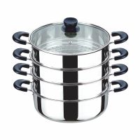 Миниатюра: Манты-казан нерж.14,5л 24см,3 секции,индук.дно (мантоварка-пароварка)