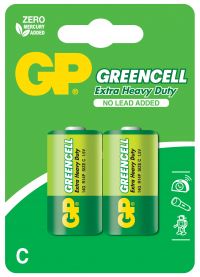 Миниатюра: Батарейка солевая GP R14 GREEN CELL 14G-BC2 BL-2/20/160