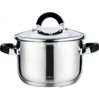 Миниатюра: Кастрюля нерж. 2,1л 16*10,5см ст/кр.,индукция LARA