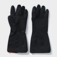 Миниатюра: Перчатки хозяйственные латексные, р M, защитные, хим/стойкие, 55 гр, цвет чёрный