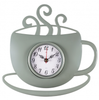 Миниатюра: Часы настенные круг д31,5*30,5см плавный ход,Чашка с дымком,оливковый Классика