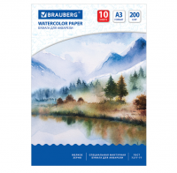 Миниатюра: Папка для акварели А3, 10л., 200г/м2, BRAUBERG, Весна 297*420мм
