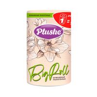 Миниатюра: Полотенце бумажное Plushe 2сл. 1рулон, шампань (18)