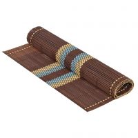 Миниатюра: Салфетка сервировочная бамбук, 45х30см, прямоугольная, коричневая, Плетенка Полосы