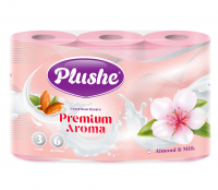 Миниатюра: Туалетная бумага Plushe Premium Aroma 3сл 6шт*15м Арома Розовая