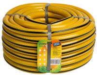 Миниатюра: Шланг армированный поливочный (25м) (диам. 3/4мм) 3х слойный Гидроагрегат желтый с черной полосой