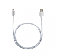 Миниатюра: Кабель(для продукции Apple)серебро,разъём 8pin (Lightning),USB 2.0,ток 2А,раб.напр. 4,75V,нейлон.,2м