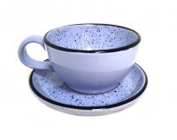 Миниатюра: Чайная пара 200мл Агнес, голубая, керамика