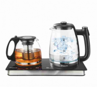 Миниатюра: Чайник эл. 2в1 1,8л 1800Вт подсветка,а/о,стекл.корпус+завар.чайник 1,2л,поддержание температуры