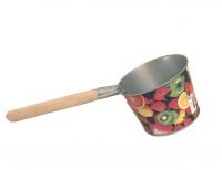 Миниатюра: Ковш оцинк. 2,5л с дер.ручкой декор