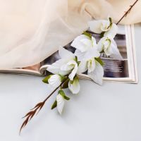 Миниатюра: Цветы искусственные Наперстянка 63 см, белый