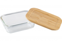 Миниатюра: Контейнер из жаропрочного стекла 0,5л прямоуг. с крышкой из бамбука Leonord BAMBU