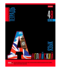 Миниатюра: Тетрадь предм. 48л. ХАТ Яркое на чёрном-Английский язык 30603 справ.инф.,выб.лак,мел.карт.(клетка)