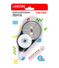 Миниатюра: Коррект. лента deVENTE 5мм*50м 4062400 прозр.корп.с чёрн.,фронт.аппликат.с защ.колп.,карт.блис.