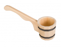 Миниатюра: Ковш бондарный с горизонтальной ручкой 0,5 л TM ”Бацькина баня”