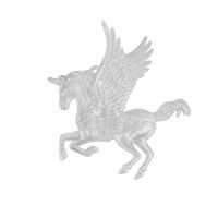 Миниатюра: Ёлочная игрушка 13*12.5 см, «Зимнее волшебство. Единорог с крыльями перелив»,белый
