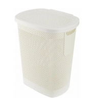Миниатюра: Корзина д/белья 58л с крышкой NICKEL слоновая кость(361*474*576мм)