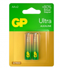 Миниатюра: Батарейка щелочная GP G-tech LR6 ULTRA Alkaline 2шт в блистере