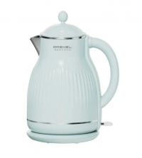 Миниатюра: Чайник эл. 2,0л.,1800Вт,диск,двойные стенки нерж сталь/пластик,а/о при закипание и без,голубой