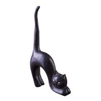 Миниатюра: Сувенир дерево Кошка под кольца черная выгнутая 15*3*25 см