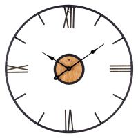 Миниатюра: Часы настенные круг д60см из металла,плавный ход,открытая стрелка,черный Лофт