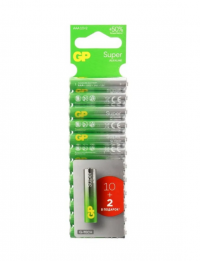 Миниатюра: Батарейка щелочная GP G-tech LR03 SUPER Alkaline 24AA2110/2PR-2CRSWC12 12шт в блистере