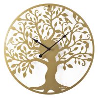 Миниатюра: Часы настенные круг д50см из металла,плавный ход,открытая стрелка,золото Дерево жизни