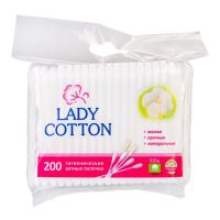 Миниатюра: Ватные палочки Lady Cotton 200шт пакет