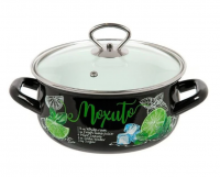 Миниатюра: Кастрюля эм. 2л сфер.Мохито(черная)