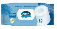 Миниатюра: Бумага туалетная влажная AURA Ultra Comfort, 80 штук